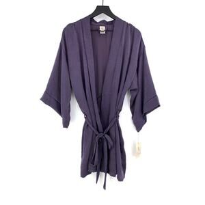 NWT IN BLOOM By Jonquil Satin Robe Purple M/L